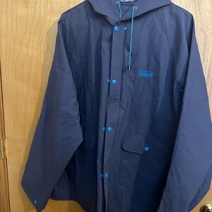 Coleman Navy Raincoat with Bright Blue Accents